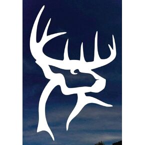 Sunset Graphics & Decals Buck Head Decal Vinyl Car Sticker Fishing Hunting | Cars Trucks Vans Walls Laptop | White | 6 inches | SGD000297