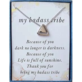 Thank You for Being My Badass Tribe Necklace For Women Friendship Pendant Necklace Best Friends Tribe to My Badass Squad Tribe Jewelry Back to School Graduation Gifts With Gift Box and Card