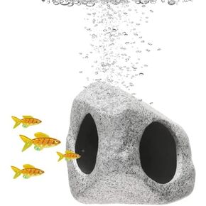 Saim Aquarium Decorations, Stackable Cave Aquarium Decor, Betta Fish Tank Accessories Hideout Hidden Stones Ornaments, Fish Rock House Hideaway Tunnel Fish Cave for Betta Cichlid Shrimp Play Hide