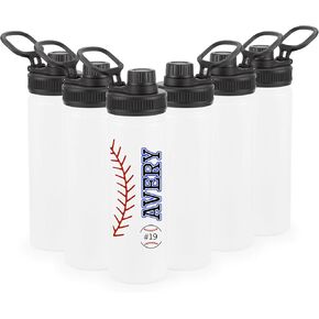 فراغات زجاجة مياه بالتسامي مع مقبض وغطاء صنبور، 6 عبوات، زجاجات مياه مخصصة بحجم 32 أونصة، من الفولاذ المقاوم للصدأ، مقاومة للتسرب وخفيفة الوزن، هدية DIY للرياضة والسفر وصالة الألعاب الرياضية والنساء والرجال، باللون الأبيض in Kuwait