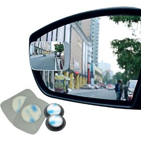 Ampper Blind Spot mirror, Square HD Glass Convex Rear View Mirror, Strengthened Adhesive and Upgrade Stick Area, Pack of 2 (Upgraded)