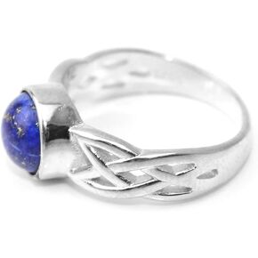 925 Sterling Silver Elena's Daylight New Ring Lapis Lazuli Jewelry Women Ring US Size 5 6 7 8 9# in Kuwait