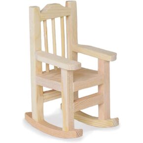 Rocking Chair Miniature Wood for Dollhouses, Displays, Crafting, DIY - 4.25 Inches Tall