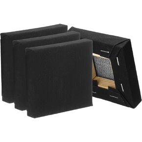 PATIKIL Black Stretched Canvas, 4 Pcs 10" x 10" Large Canvas for Painting Primed Cotton Blank Canvas for Acrylics Oil Watercolor Paints