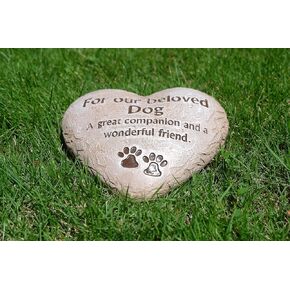 ENNAS Pet Dog Memorial Stone for Loss of Dog Outdoor, Garden Memory Stepping Stone, Dog Footprint Paw Memorial Heart Stone for Our Beloved Dog, Resin (6.10x5.51x2.40 Inch)