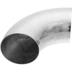 X AUTOHAUX 1 Pcs OD 4Inch 90 Degree Mandrel Bend Elbow SS304 Stainless Steel Bend Tube Exhaust Elbow Pipe for Car Modified Exhaust System 4" Piping Silver Tone