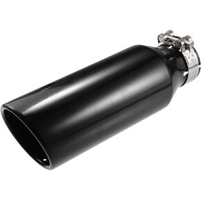 uxcell Universal Car Exhaust Tip Pipe 2.5 Inch Inlet 4Inch Outlet 12Inch Length Exhaust Tail Pipe Muffler Tip Stainless Steel Black in Saudi Arabia