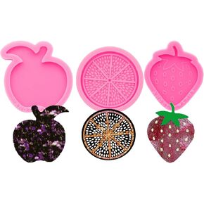 3pc Marijuana Silicone Keychain Mold, Pot Leaf Hemp Resin Epoxy Molds with 10Pc Key Ring (DY0156+DY0156+DY0156+PJ)