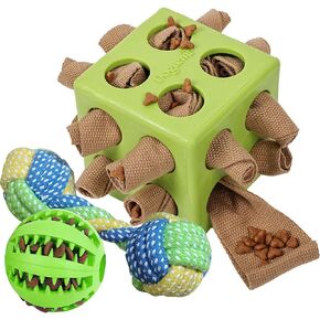Dog Puzzles, Interactive Snuffle Toys for Dogs, Slow Eating and Keep Busy, Encourage Natural Foraging Skills, Relieve Boredom, 3 Pack Dog Chew Toys for Aggressive Chewers