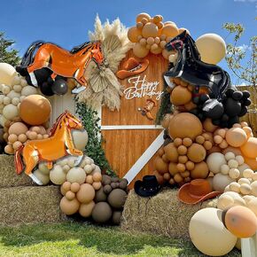 158 PCS Cow Balloons Arch Garland Kit Cow Party Decorations for Baby Shower Birthday Farm Western Theme Party Supplies Decorations