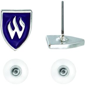 NCAA Weber State University Wildcats W Shield Post Earrings