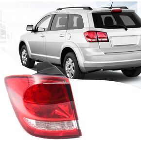 Tail Lights Assembly Compatible with Dodge Journey 2011 2012 2013 2014 2015 2016 2017 2018 Led Rear Tail Light Lens Brake Lamp with Bulb Left Driver Side LH 68078465AD CH2804105­