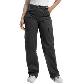 Soulsfeng Women's Baggy Cargo Pants Relaxed Fit Casual Cotton Hiking Pants with 6 Pockets