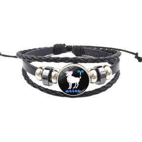 Twelve zodiac spirit bracelet adjustable Twelve zodiac leather bracelet jewelry accessories for zodiac enthusiasts