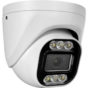 4K Security Audio Dome Camera 8MP (2160P) Smart Dual Light PoE Turret AI Human Detection 2.8mm 106° Wide Angle Lens Color Night Vision Built-in Mic IP67 Waterproof Compatible with Hikvision Dahua NVR