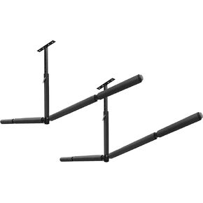 Adjustable Double SUP Standup Paddleboard Surboard Storage Rack, Heavy Duty Indoor Kayak Paddle Fishing Rod Snowboard Overhead Ceilling Mount Hanger for Garage, each Side Holds up to 75Lbs