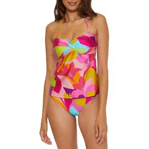 Trina Turk Women's Standard Lilleth Tankini Bikini Top, Floral Print, Adjustable, Tie Back, Swimwear Separates in Kuwait