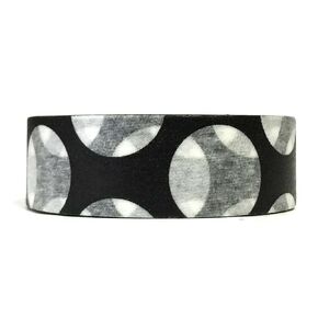 Wrapables Colorful Patterns Washi Masking Tape, Black Hearts