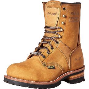 Ad Tec Men's 9" Super Logger Steel Toe Leather Work Boots | Oil Resistant Lug Sole