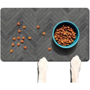 Dog Food Mats for Floors Absorbent, Pet Cat Food Mat - Quick Dry Dog Bowl Mats for Food and Water, Eco-Friendly Boho Pet Supplies 12" x 20"