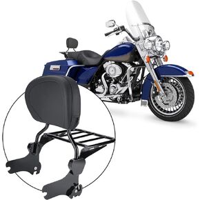 Motorcycle Detachable Passenger Backrest Sissy Bar with Luggage Rack Fit for Harley Touring Road King Road Glide 1997-2008
