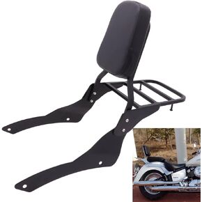 Passenger Sissy Bar with Luggage Rack Backrest for Yamaha V Star 650 400 Classic XVS650 XVS400 DragStar 1998-2018, Black