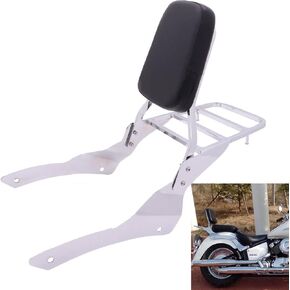 شريط سيسي للركاب مع مسند ظهر لرف الأمتعة من أجل Yamaha V Star 650 400 Classic XVS650 XVS400 DragStar 1998-2018، أسود