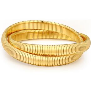 أساور الذهب الإسورة للنساء أساور تمتد مكتنزة للنساء 18K الذهب مطلي الفولاذ المقاوم للصدأ سلسلة ربط أساور واسعة الذهب معصمه مجوهرات هدايا للنساء in Kuwait