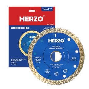 HERZO 4-1/2 inch Super Thin Diamond Cutting Blade for Smooth Cutting Porcelain Ceramic Granite Marble Tile