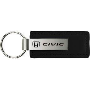 Au-Tomotive Gold, INC. Honda Civic Black Leather Key Chain