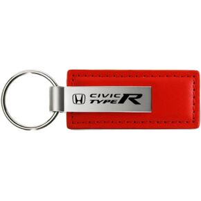 شركة Au-Tomotive Gold Inc. متوافقة مع سلسلة مفاتيح Honda Civic Type R المصنوعة من الجلد الأحمر المرخصة رسميًا in Kuwait