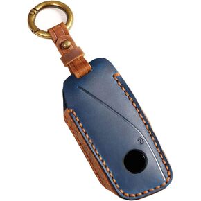 New Leather Key Fob Cover Fit for 2023 2024 BMW X7 I7 XI 7 Series Compatible with New BMW Key Fob Shell Case Black
