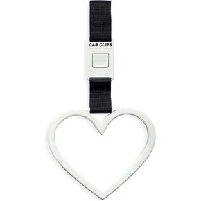 Tsurikawa Ring - Heart | Car Accessories | Clip On Attachment | Shaped Handle JDM Drift Charm Strap for Auto (Black) in Saudi Arabia