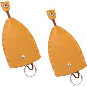 ZKFAR 2 PCS Car Key Case, Pull-out Key Sleeve, PU Leather Keychain Bag, Auto Decor, Universal for Most Vehicles (Red)