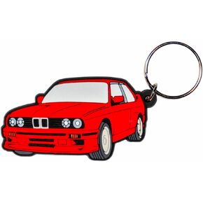 Vintage M3 e30 M Motorsport PVC Rubber Keychain - FOB Accessories – Automotive Gift Idea (Brilliant Red)