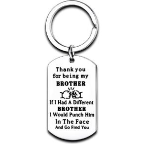 Brother Gifts Keychain Gifts for Borther Brother Birthday Gifts for Men Boys Gifts Key Ring Keyrings for Men Key Chain