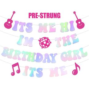 NO-DIY Glitter Laser Its Me Hi Im The Birthday Girl Its Me Banner, Popular Birthday Decorations Banner, Popular Birthday Decorations, Popular Birthday Party Supplies Music Birthday Decorations in Kuwait