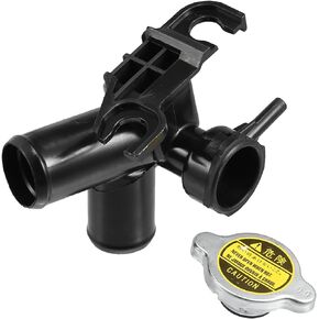 uxcell No.25329-3X600/25330-1P000 Engine Radiator Filler Neck with Fully Sealed Cap for Hyundai Elantra 11-16 for Kia Forte 14-18 Plastic Upper Radiator Coolant Filler Neck Water Pipe
