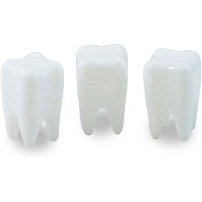 Tooth Shaped Tooth Holder (72) Pieces - Tooth Box, Tooth Holders for Kids Keepsake, Party Favor, Piñata Stuffer, Dental Bag - 1 ¾ inch