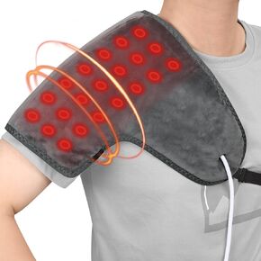 H&B Shoulder Heating Pad for Rotator Cuff Pain Relief, Far Infrared Heating Pad for Frozen Shoulder Heated Brace, Father's Day Dad Gift, Smart Controller with Memory Function, Temp Adjustable.