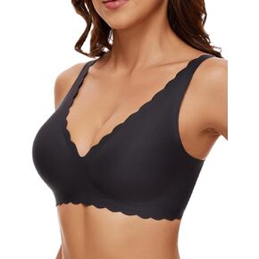 Deep V Petal Bras for Women No Underwire soft Wireless Bralettes Comfort Seamless Bras with Extender