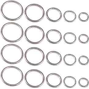 50 Pcs Sliver Assorted Multi-Purpose Metal O Ring for Hardware Bags Ring Hand DIY Accessories - 13mm, 15mm, 20mm, 25mm, 32mm (O Ring)