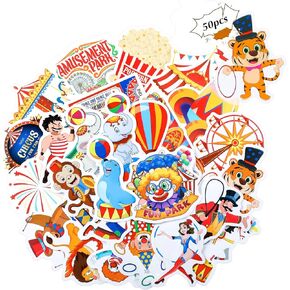 50 Pieces Circus Party Favors Stickers Carnival Stickers Animal Clown Sticker Carnival Themed Party Favors Carnival Circus Theme Party for Birthday Party Baby Shower Decoration