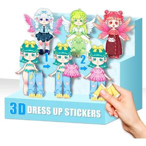 DIY Dress-Up Stickers for Kids, 40pcs Stand-up Stickers for Girls, Teens, Novel Garage Kit Stickers for Laptop, Water Bottles