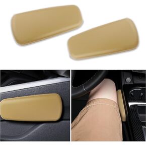 2PCS Elbow Pad Arm Rest for Car,Soft Leather Arm Rest Pillow with One-Piece Molding for Comfortable Support,Universal Car Accessories Car Knee Cushion Car Door Armrest Pads (Beige)