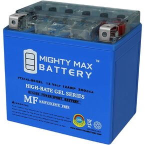 Mighty Max Battery YTX14L-BSGEL -12 Volt 12 AH, GEL Type, 200 CCA, Rechargeable Maintenance Free SLA AGM Motorcycle Battery
