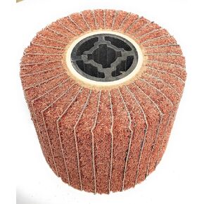 Non-Woven Abrasive Polishing Brush burnishing Wheel Mop Flap Wheel of Portable Motor Compatible with Burnishing Machine/Polisher/Sander 120x100mm (80# with Sandpaper)