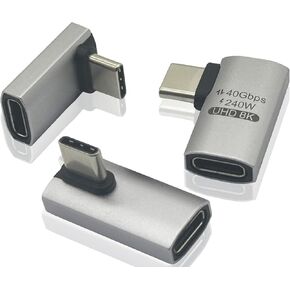USB C 4.0 Adapter, (3 Pack) 90 Degree 240W USB Type C 4.0 (USB4) Converter 40Gbps, Support 8K Video, Suitable for Mobile Phone, MacBook/Air, iPhone 15/Pro/Pro Max in Kuwait