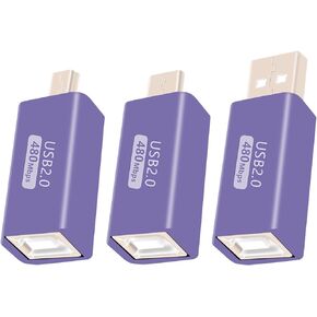 RIIEYOCA USB B Male to USB B Female 2.0 and USB A Male to USB B Female 2.0 and USB C Male to USB B Female 2.0 Adapterr for Electronic Pianos, Printers, Electronic Drums and More.（3Pack）
