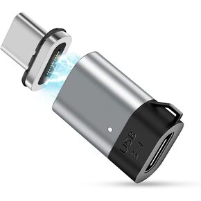 Magnetic USB C Adapter Connector Straight 24 Pin Mini Magnetic USB C Adapter 100W PD Fast Charge 20Gbs Data Transfer USB3.1